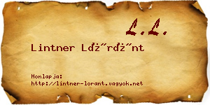 Lintner Lóránt névjegykártya