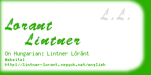 lorant lintner business card