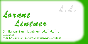 lorant lintner business card